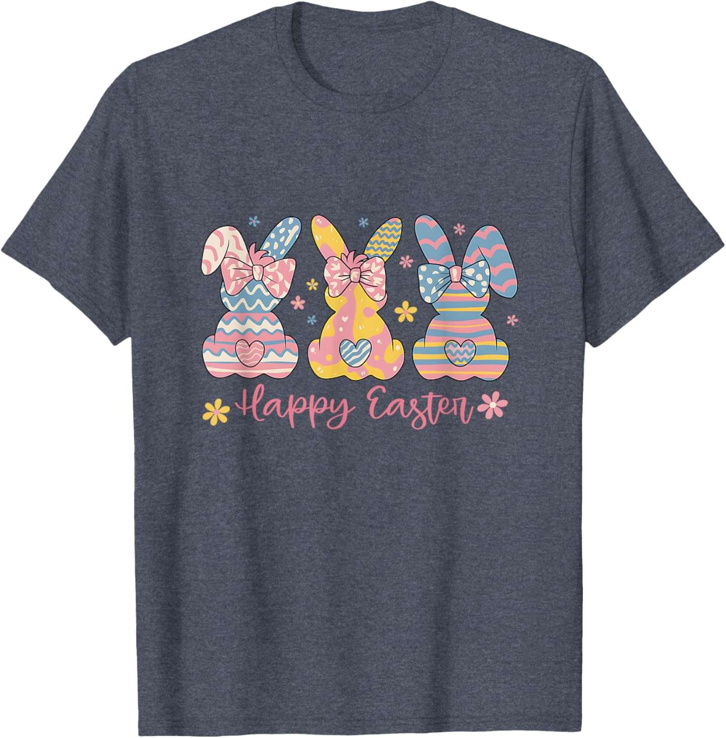 Easter Coquette Bow Bunny Rabbit Trio Cute Happy Easter Day T-Shirt