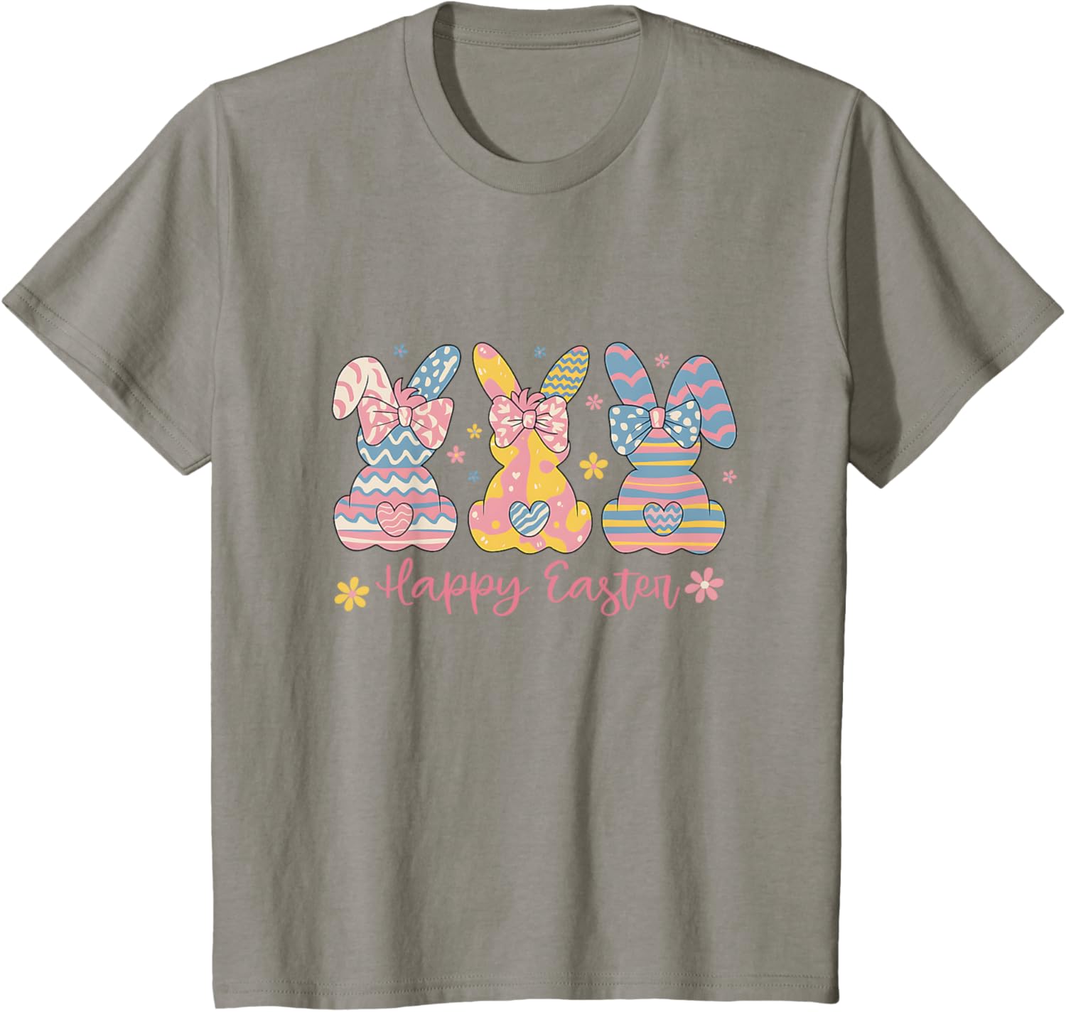 Easter Coquette Bow Bunny Rabbit Trio Cute Happy Easter Day T-Shirt