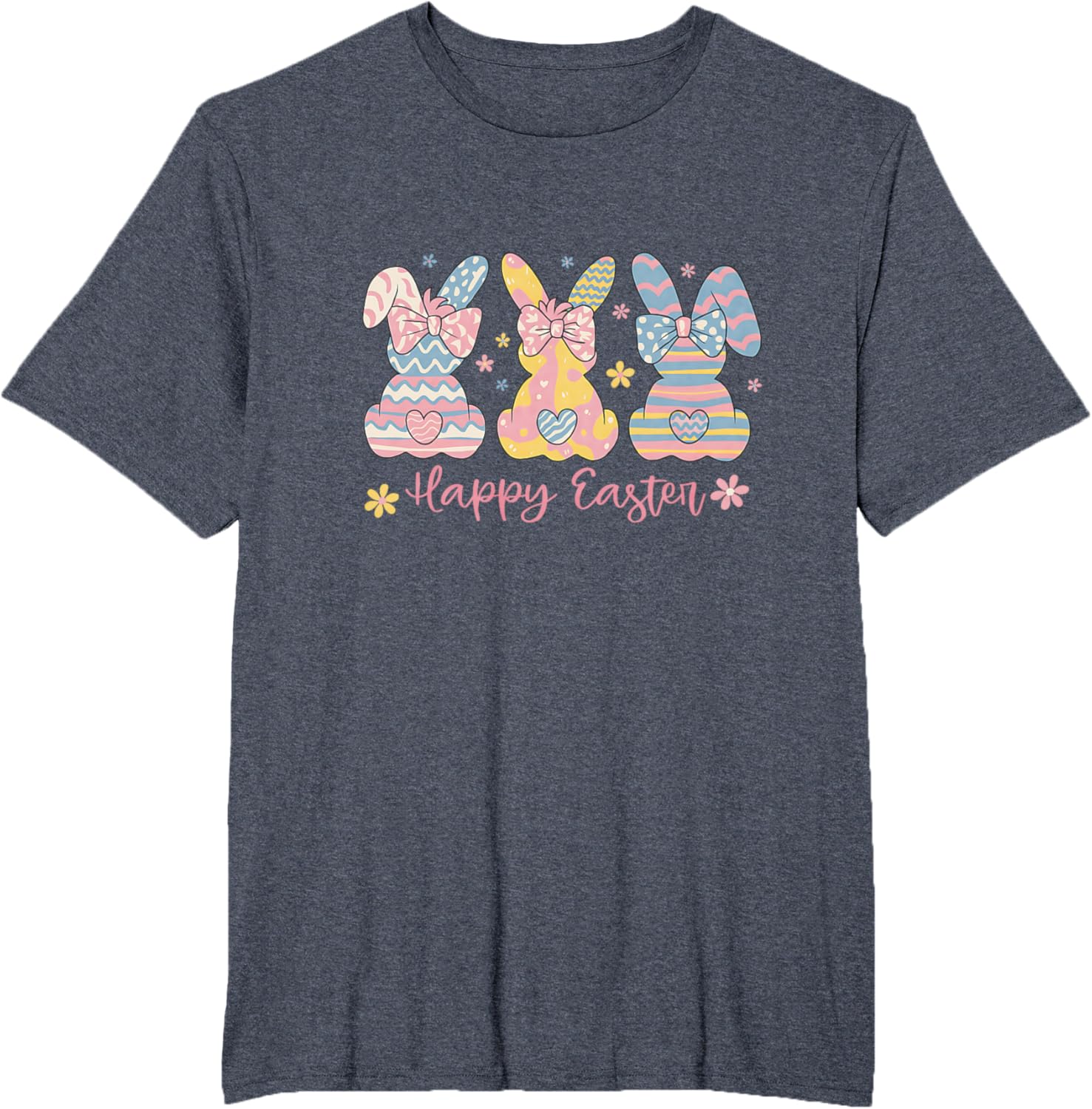 Easter Coquette Bow Bunny Rabbit Trio Cute Happy Easter Day T-Shirt