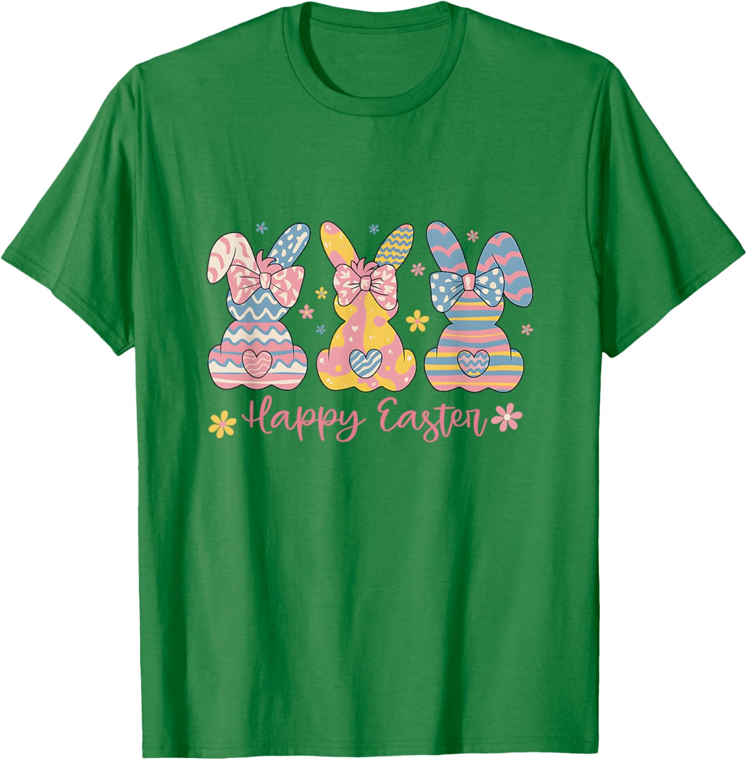 Easter Coquette Bow Bunny Rabbit Trio Cute Happy Easter Day T-Shirt