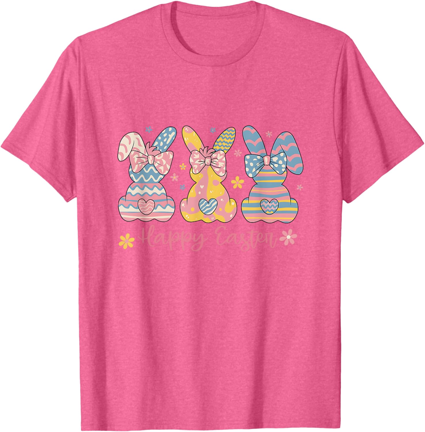 Easter Coquette Bow Bunny Rabbit Trio Cute Happy Easter Day T-Shirt