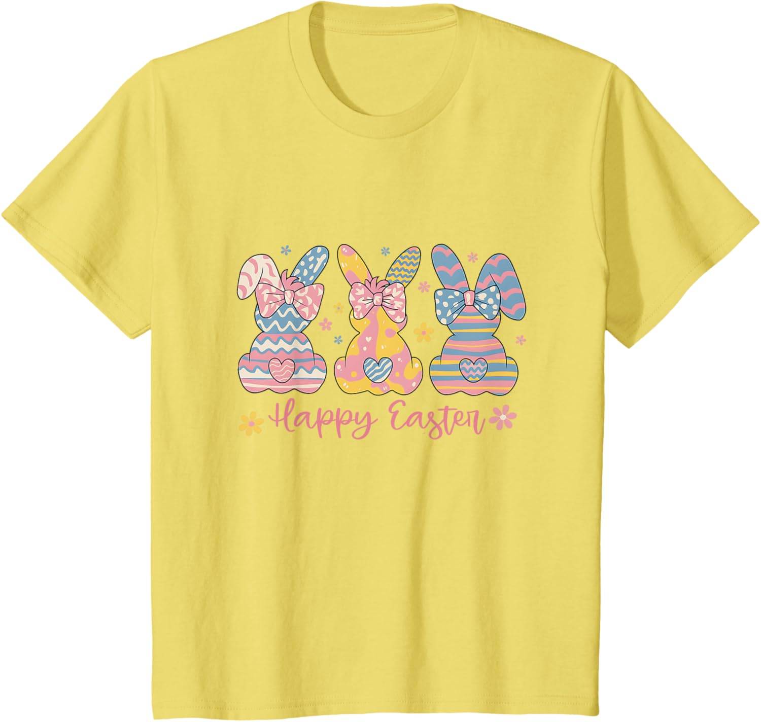 Easter Coquette Bow Bunny Rabbit Trio Cute Happy Easter Day T-Shirt