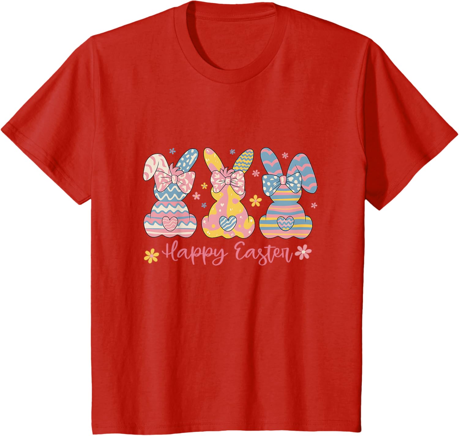 Easter Coquette Bow Bunny Rabbit Trio Cute Happy Easter Day T-Shirt