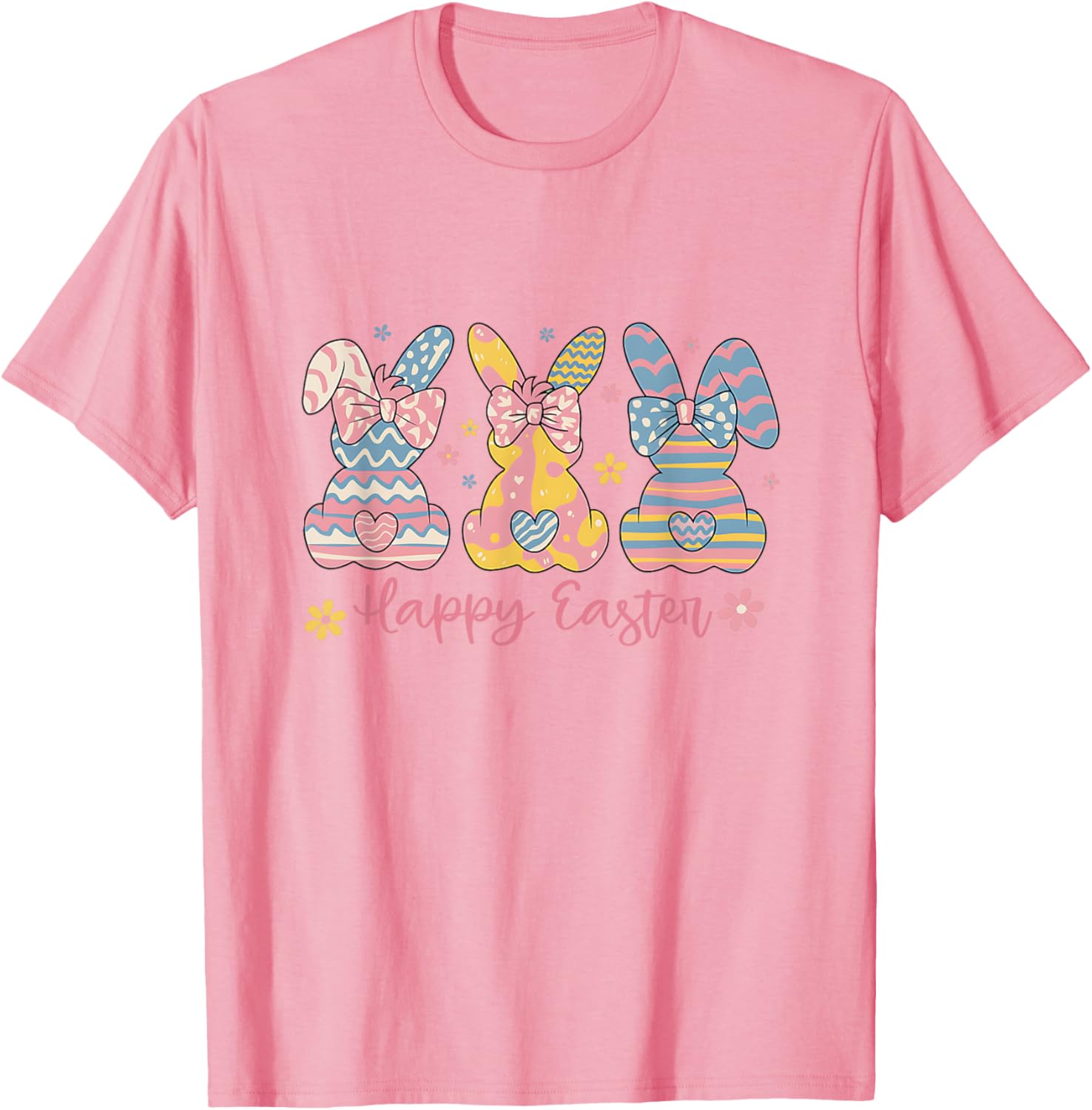 Easter Coquette Bow Bunny Rabbit Trio Cute Happy Easter Day T-Shirt