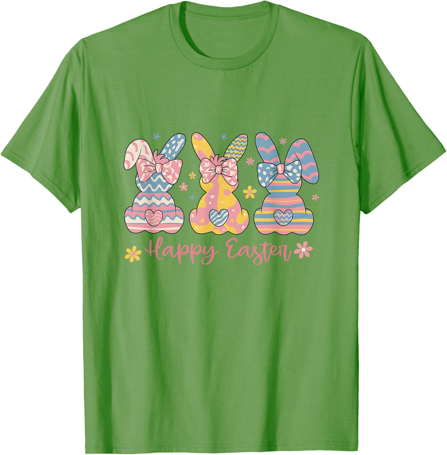 Easter Coquette Bow Bunny Rabbit Trio Cute Happy Easter Day T-Shirt