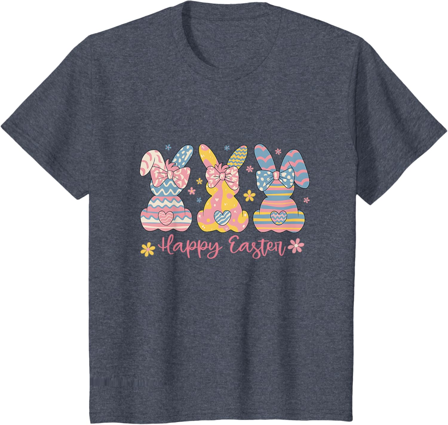 Easter Coquette Bow Bunny Rabbit Trio Cute Happy Easter Day T-Shirt