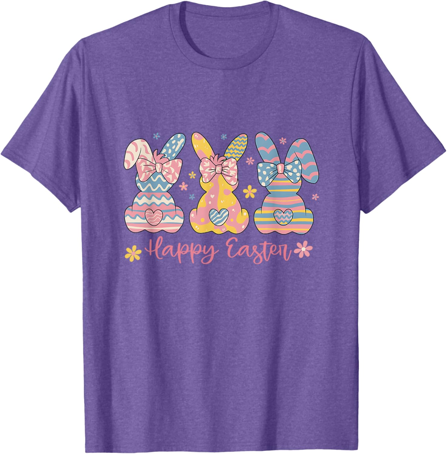 Easter Coquette Bow Bunny Rabbit Trio Cute Happy Easter Day T-Shirt