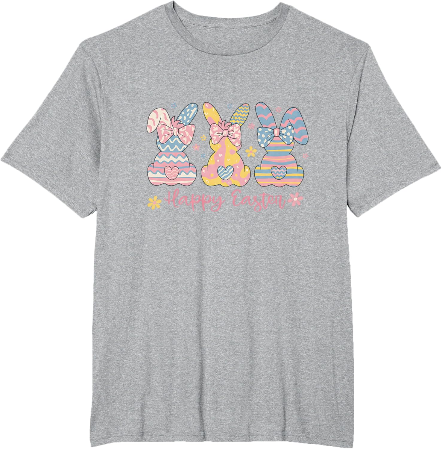 Easter Coquette Bow Bunny Rabbit Trio Cute Happy Easter Day T-Shirt