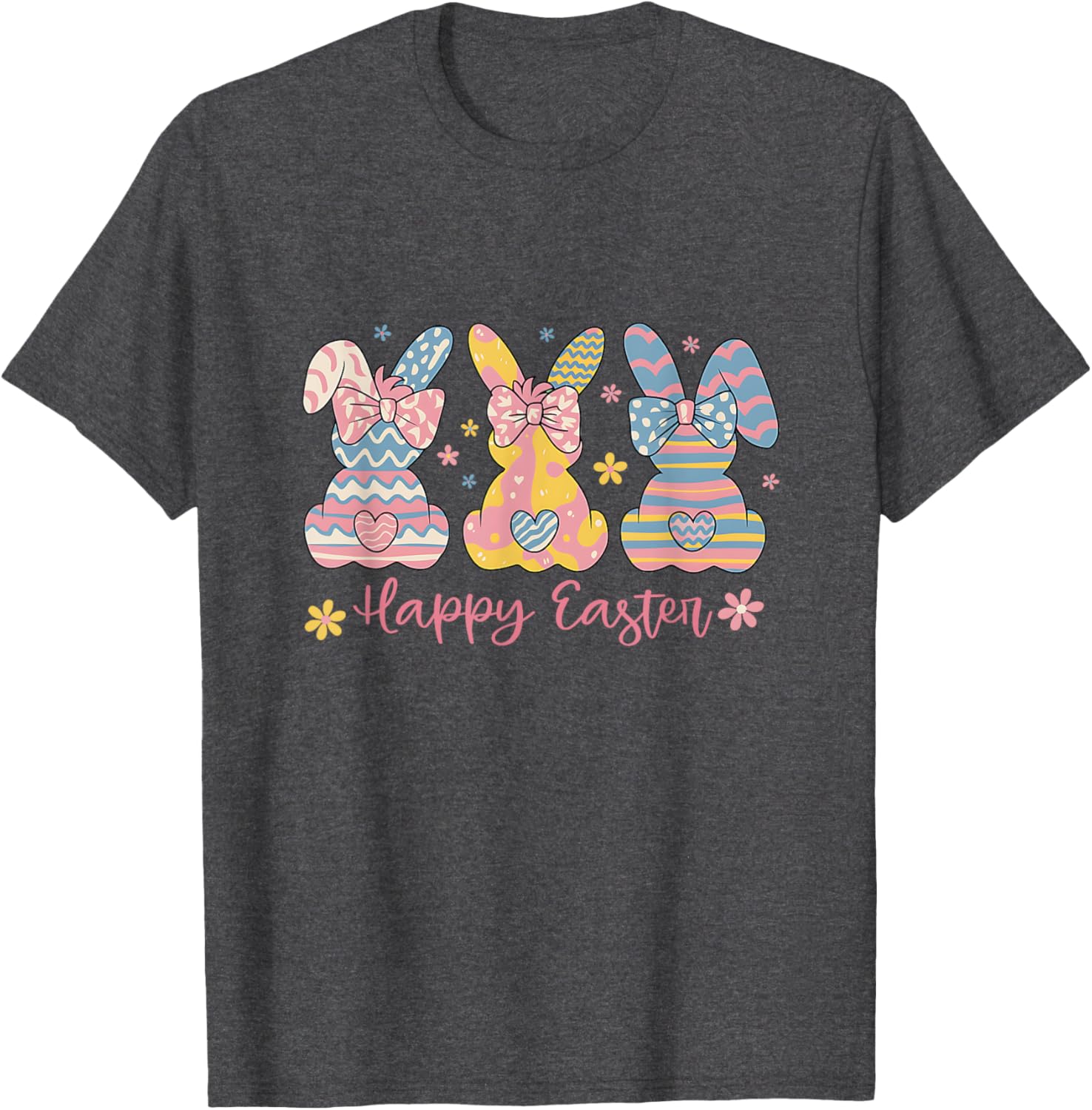 Easter Coquette Bow Bunny Rabbit Trio Cute Happy Easter Day T-Shirt