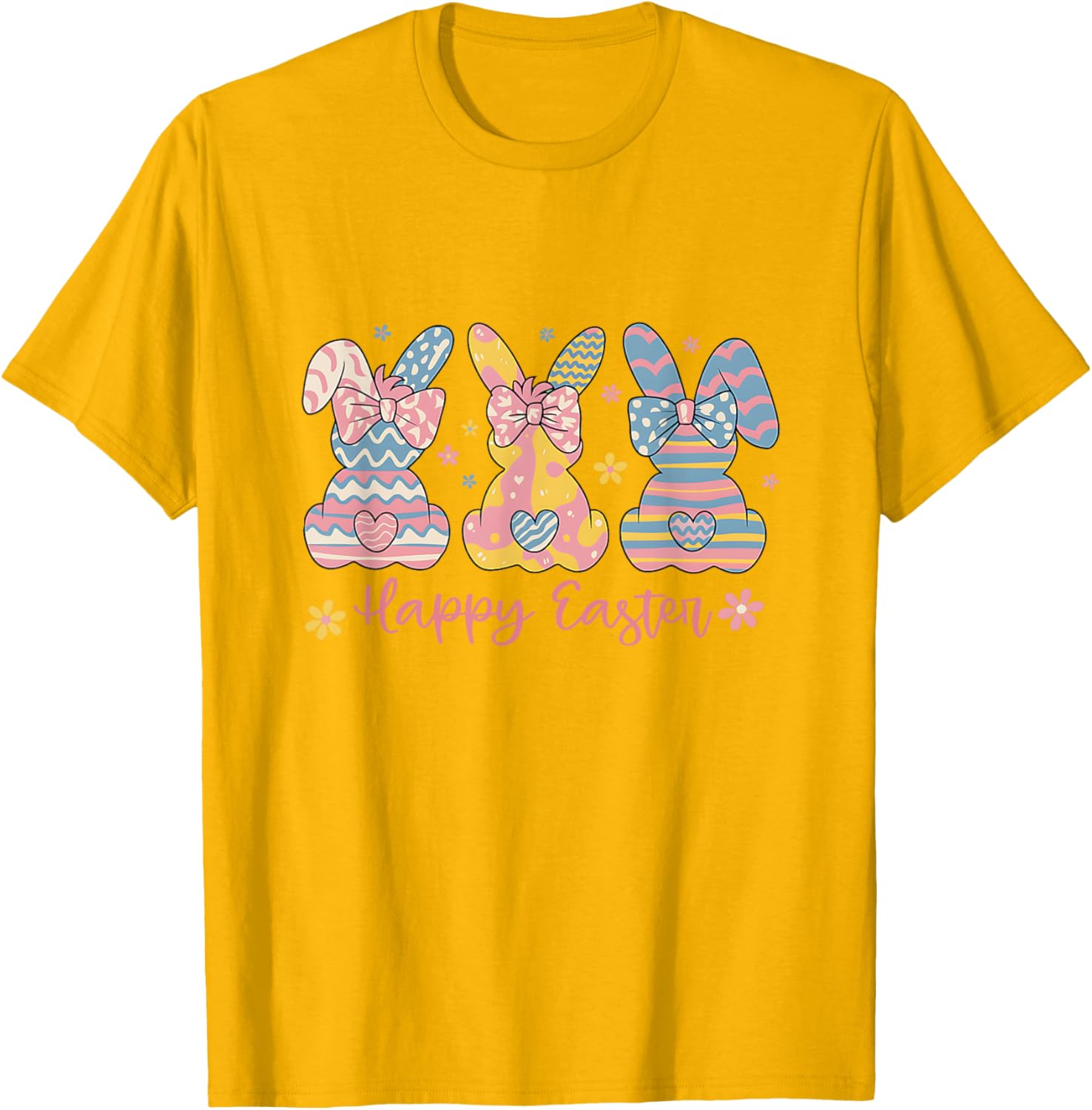 Easter Coquette Bow Bunny Rabbit Trio Cute Happy Easter Day T-Shirt