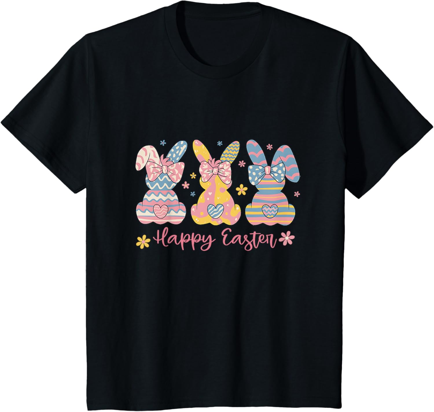 Easter Coquette Bow Bunny Rabbit Trio Cute Happy Easter Day T-Shirt