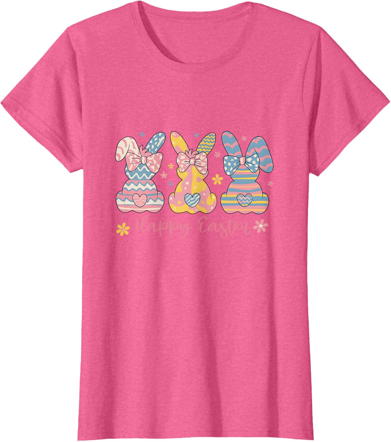 Easter Coquette Bow Bunny Rabbit Trio Cute Happy Easter Day T-Shirt