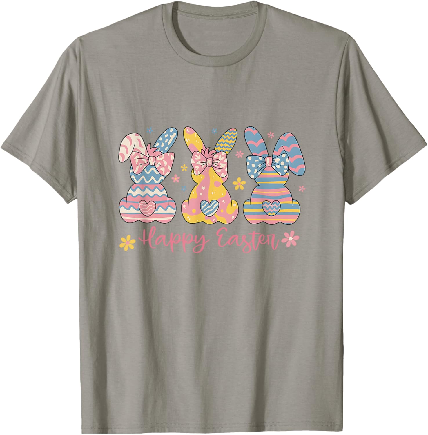 Easter Coquette Bow Bunny Rabbit Trio Cute Happy Easter Day T-Shirt