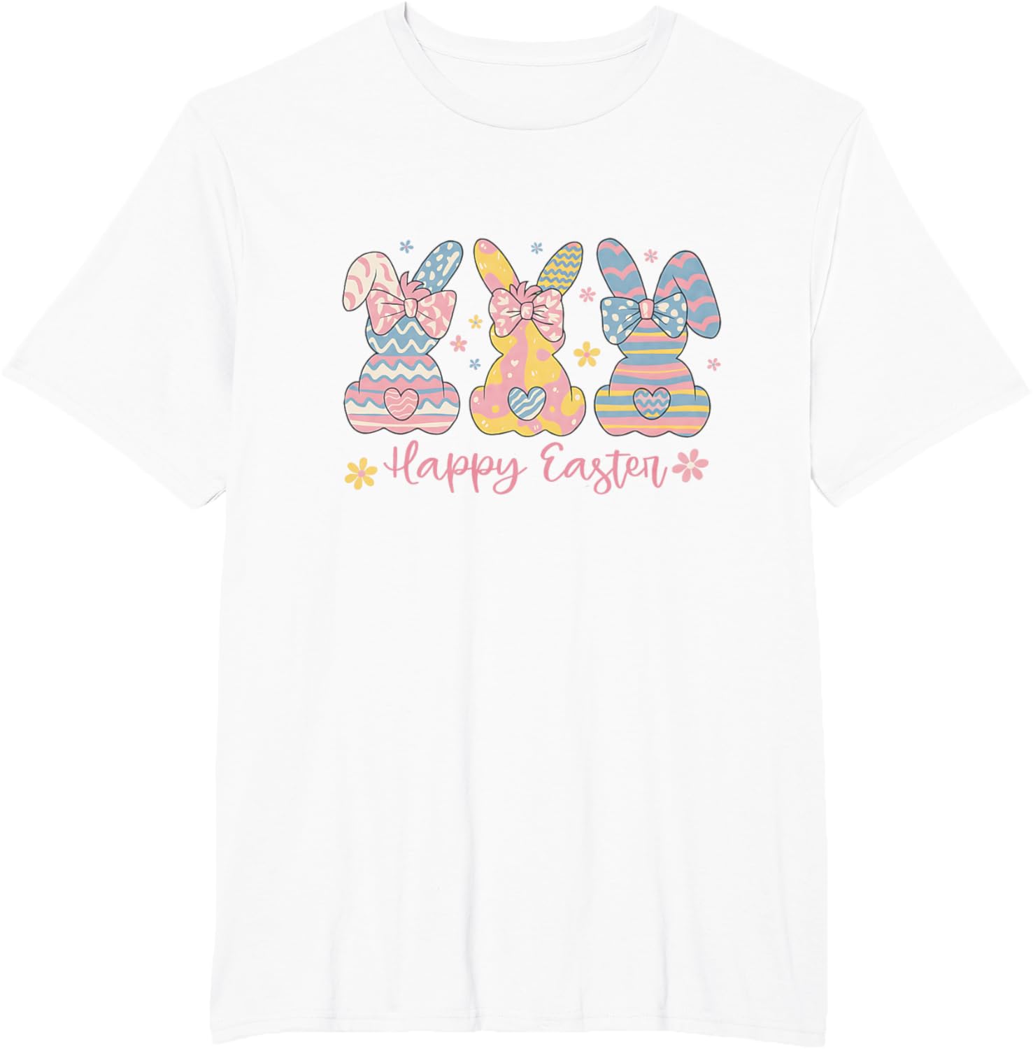 Easter Coquette Bow Bunny Rabbit Trio Cute Happy Easter Day T-Shirt