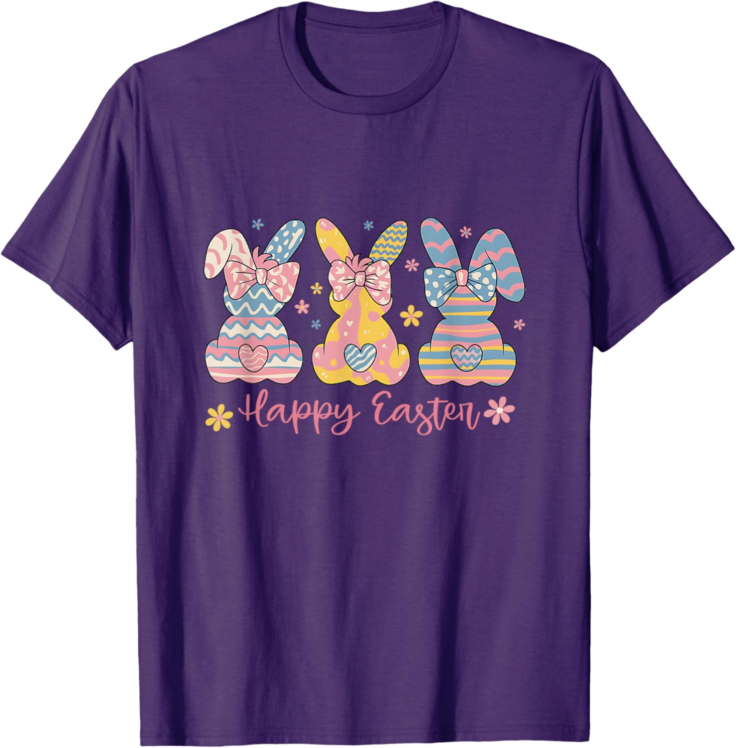 Easter Coquette Bow Bunny Rabbit Trio Cute Happy Easter Day T-Shirt