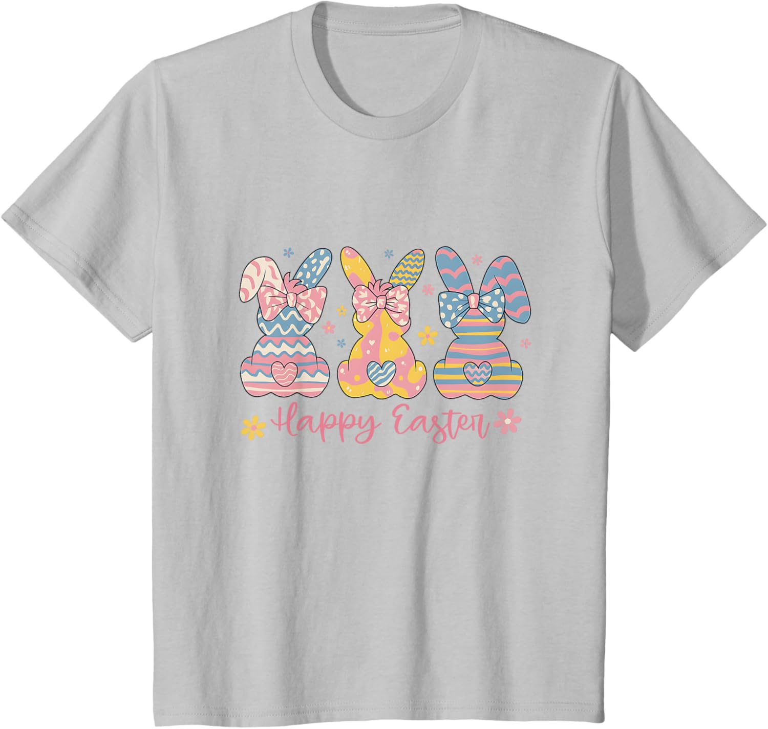 Easter Coquette Bow Bunny Rabbit Trio Cute Happy Easter Day T-Shirt