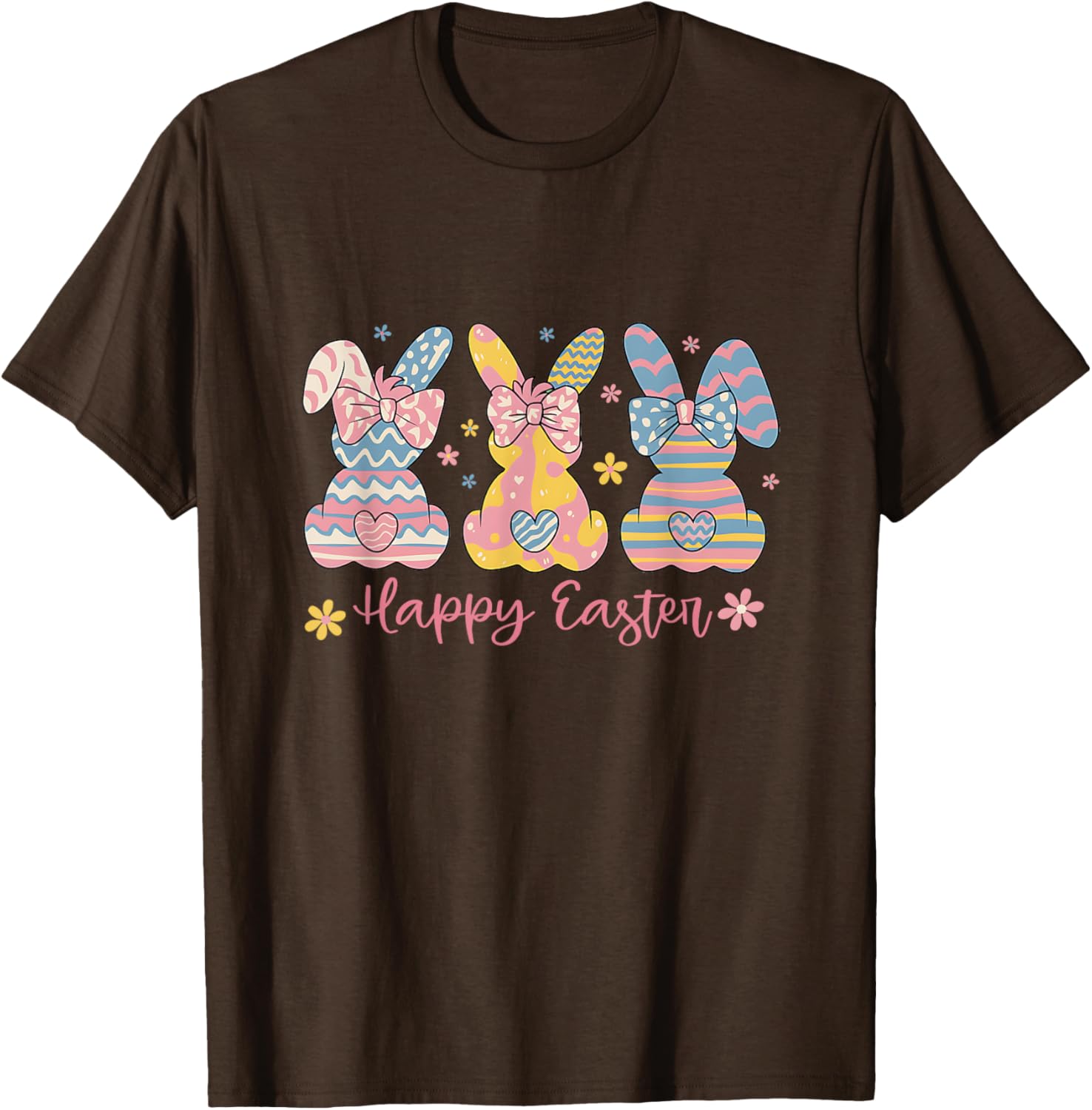 Easter Coquette Bow Bunny Rabbit Trio Cute Happy Easter Day T-Shirt