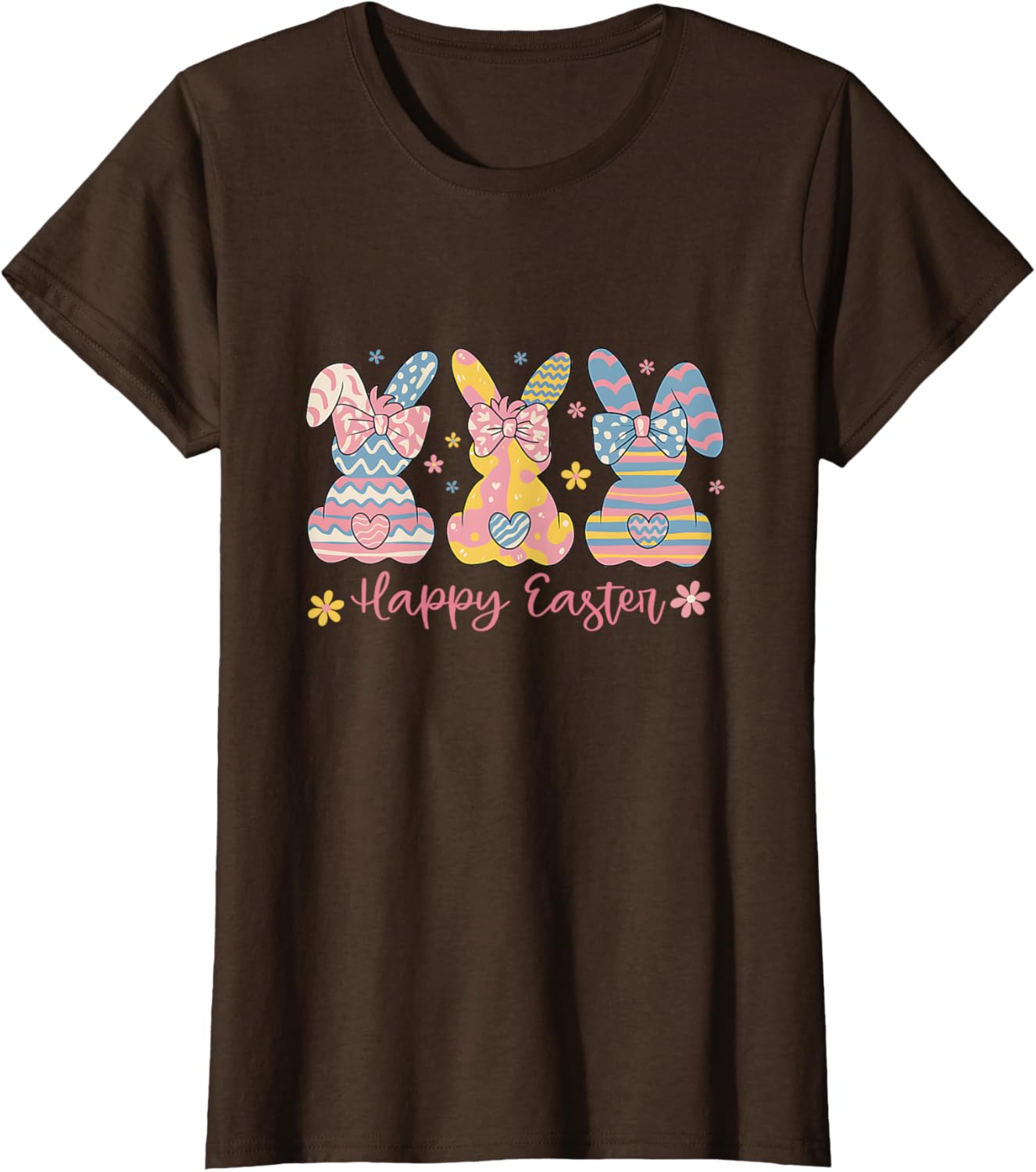 Easter Coquette Bow Bunny Rabbit Trio Cute Happy Easter Day T-Shirt