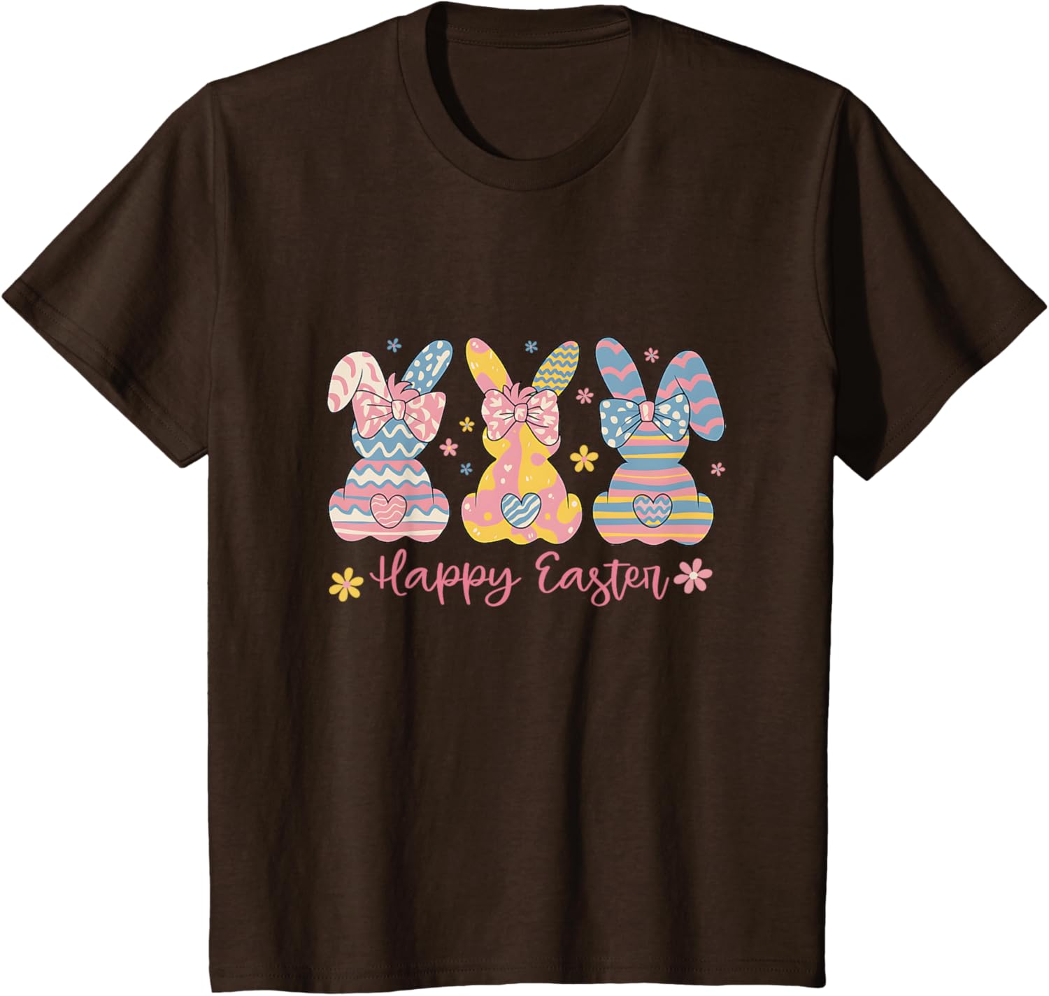 Easter Coquette Bow Bunny Rabbit Trio Cute Happy Easter Day T-Shirt