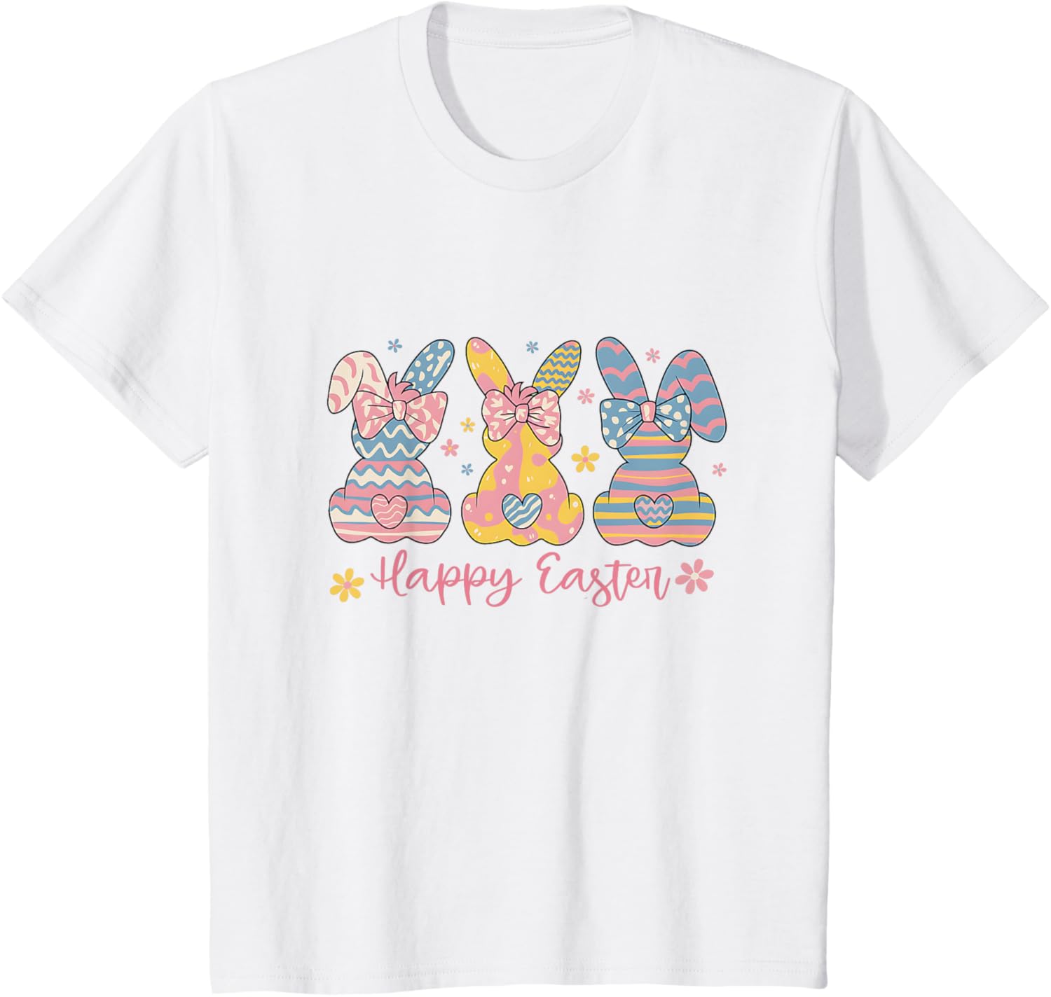 Easter Coquette Bow Bunny Rabbit Trio Cute Happy Easter Day T-Shirt