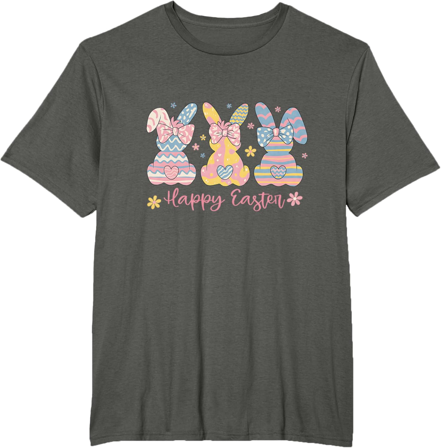 Easter Coquette Bow Bunny Rabbit Trio Cute Happy Easter Day T-Shirt