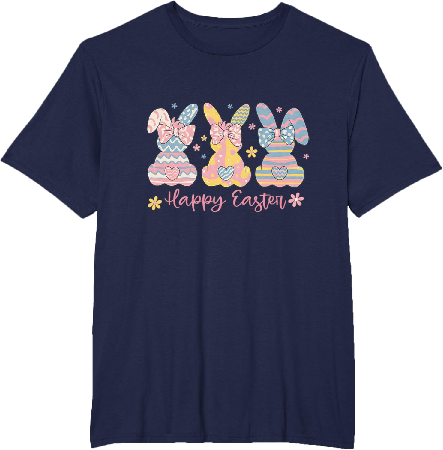 Easter Coquette Bow Bunny Rabbit Trio Cute Happy Easter Day T-Shirt