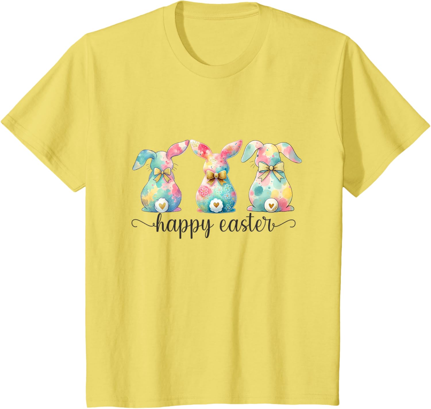 Easter Coquette Bow Bunny Rabbit Trio Cute Happy Easter Day T-Shirt