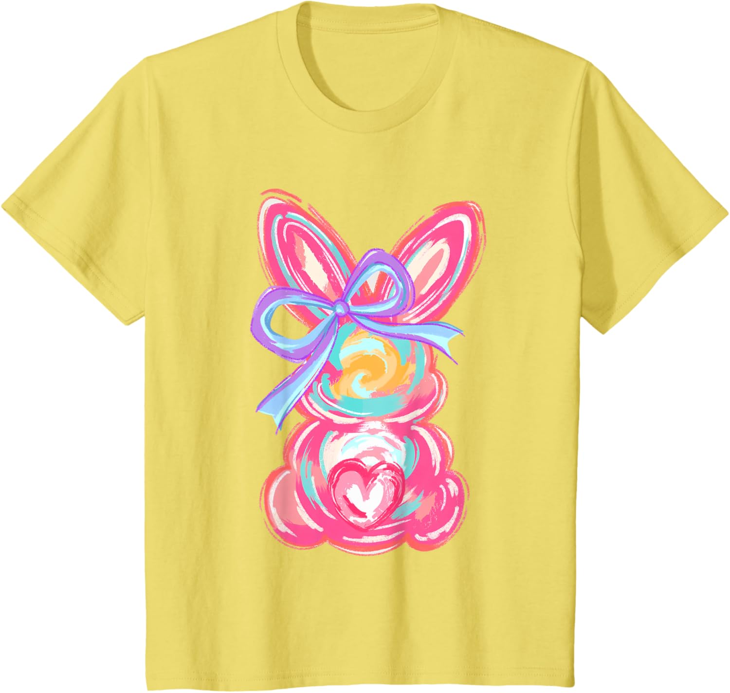 Easter Cute Bunny Coquette Bow Tie Dye Rabbit Women Girl Kid T-Shirt