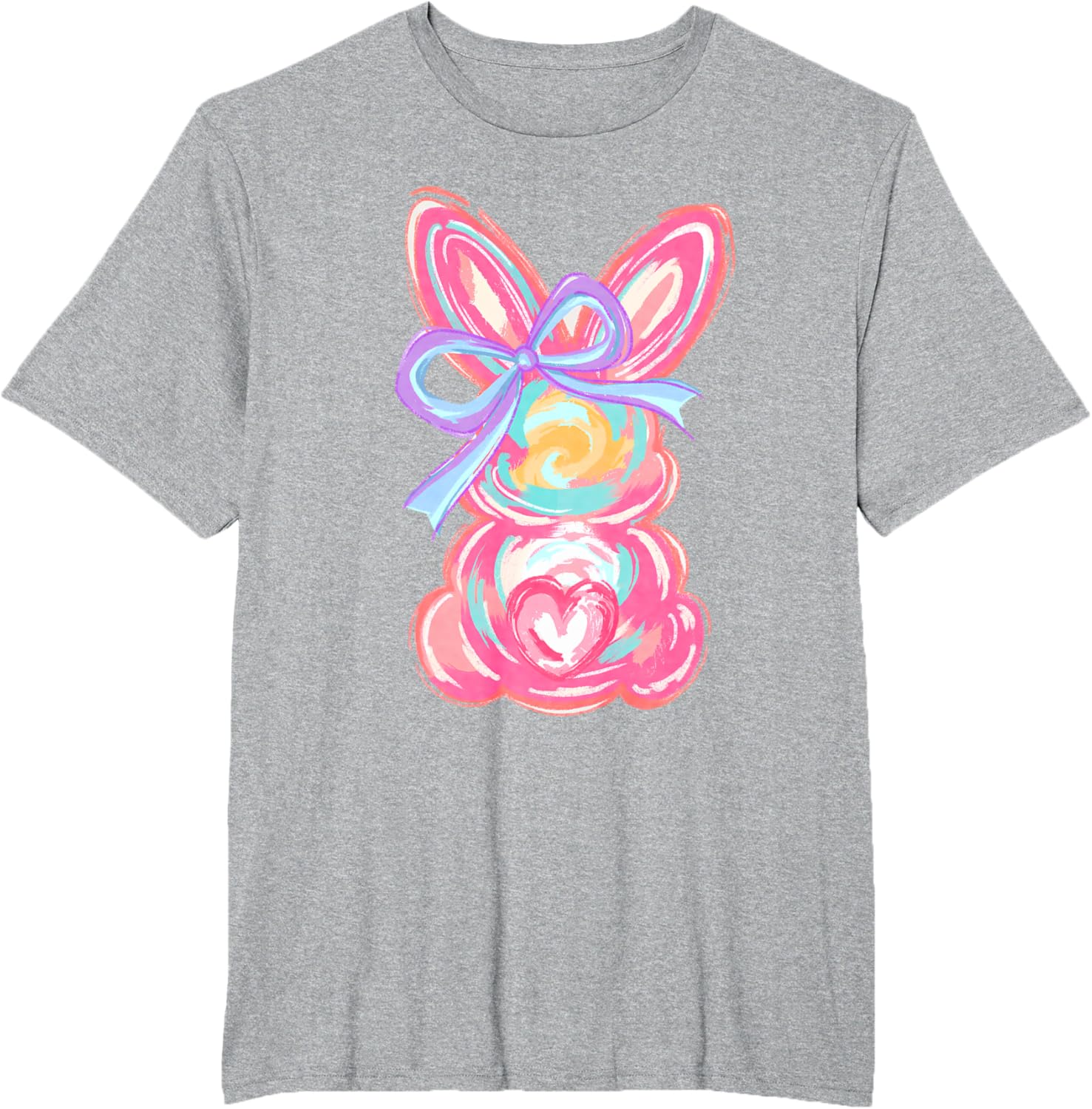 Easter Cute Bunny Coquette Bow Tie Dye Rabbit Women Girl Kid T-Shirt