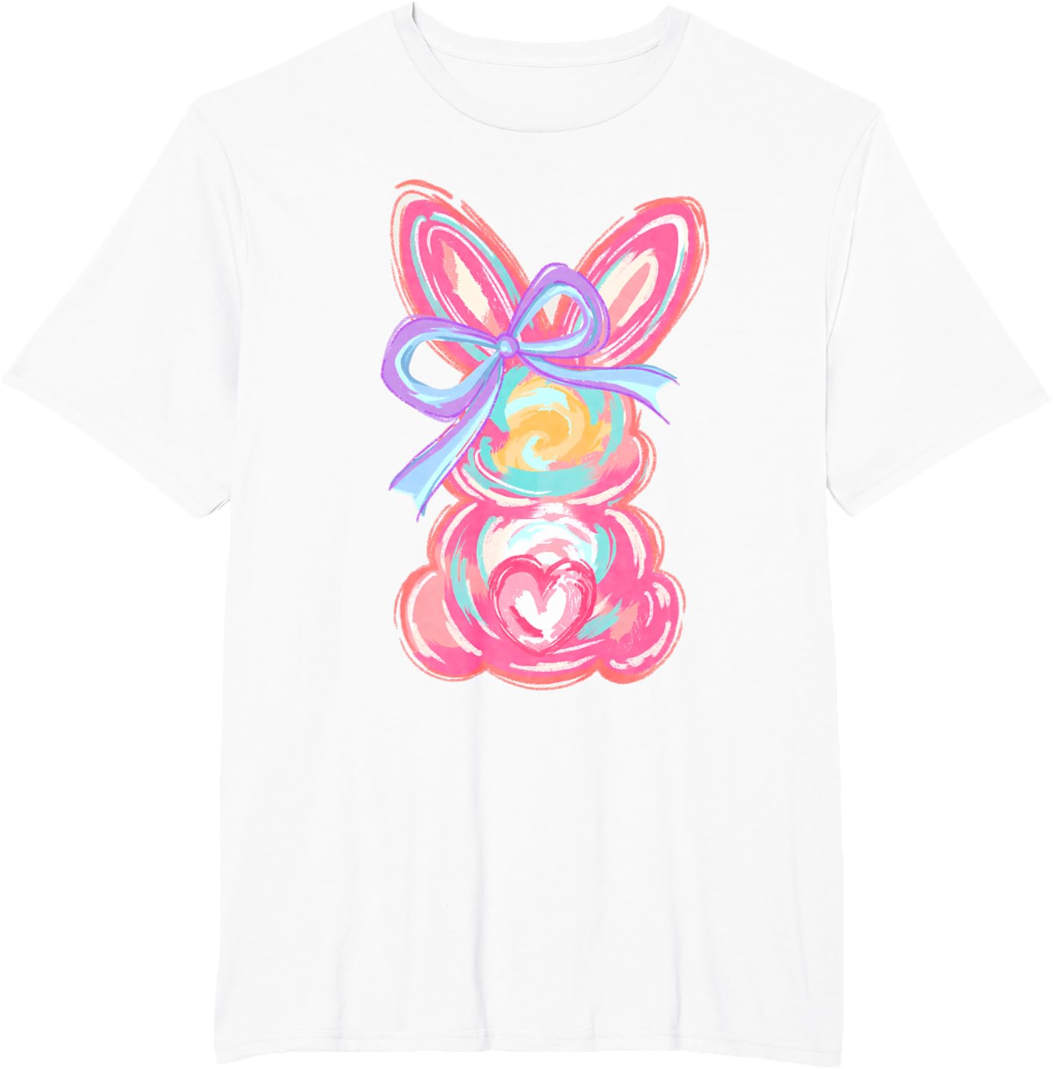 Easter Cute Bunny Coquette Bow Tie Dye Rabbit Women Girl Kid T-Shirt