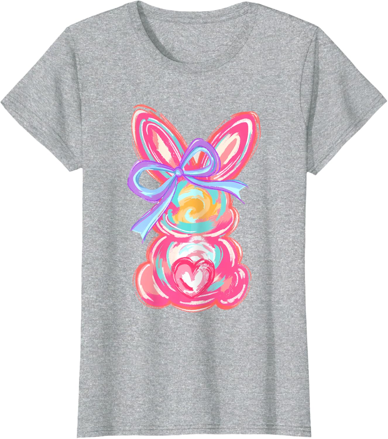 Easter Cute Bunny Coquette Bow Tie Dye Rabbit Women Girl Kid T-Shirt