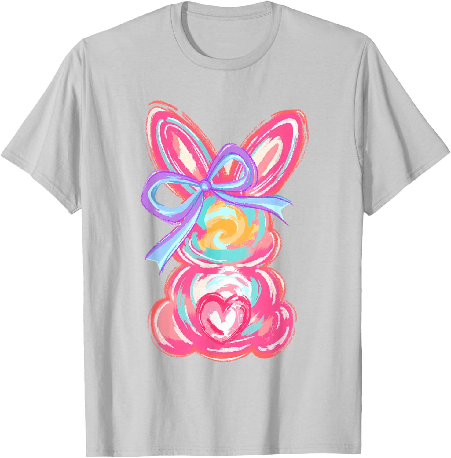 Easter Cute Bunny Coquette Bow Tie Dye Rabbit Women Girl Kid T-Shirt