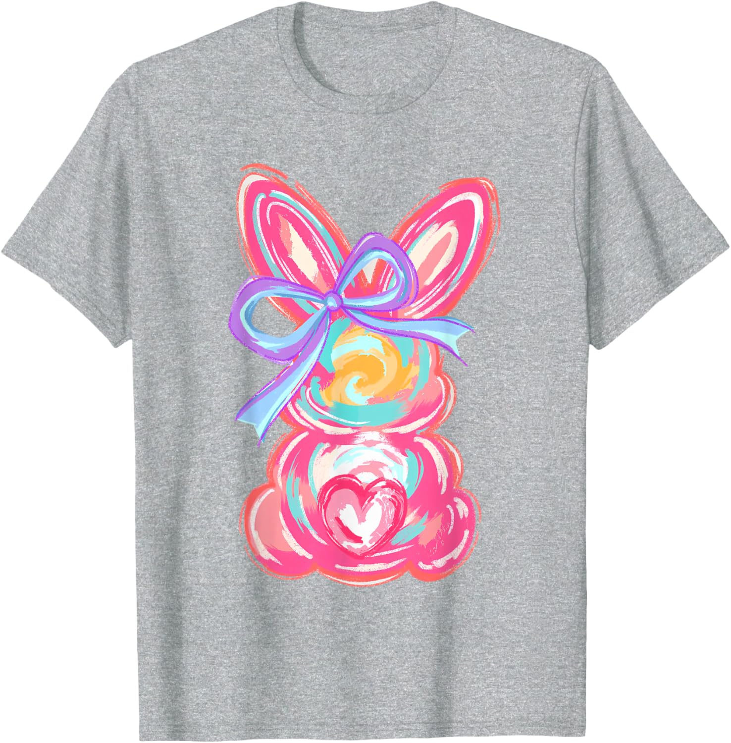 Easter Cute Bunny Coquette Bow Tie Dye Rabbit Women Girl Kid T-Shirt