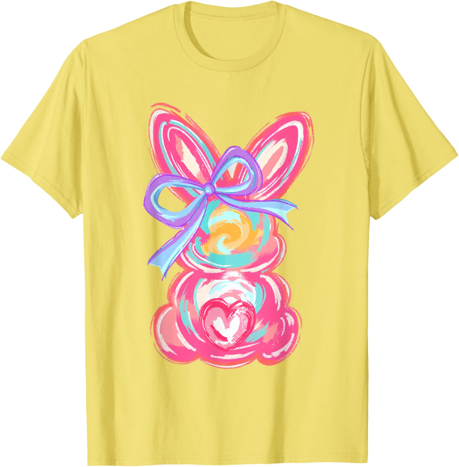 Easter Cute Bunny Coquette Bow Tie Dye Rabbit Women Girl Kid T-Shirt