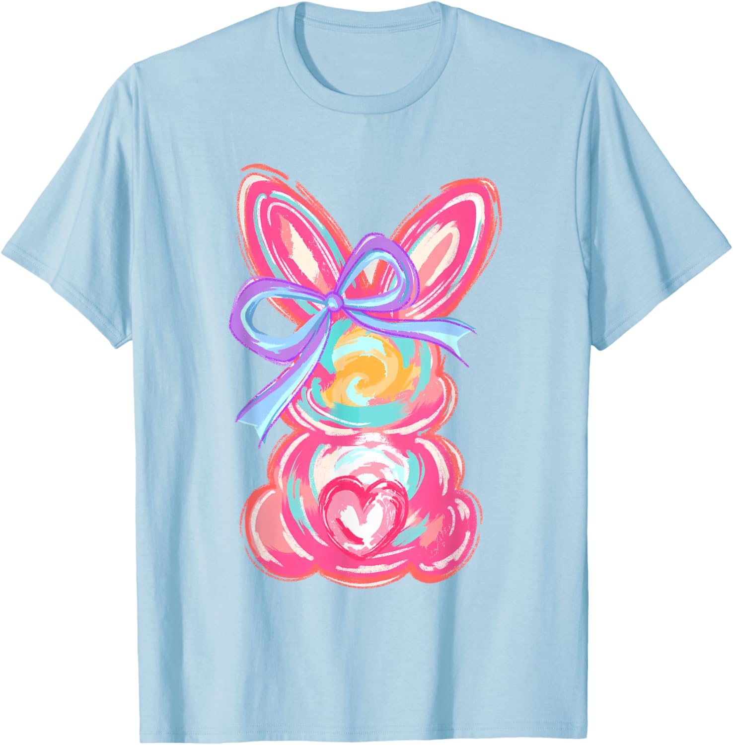 Easter Cute Bunny Coquette Bow Tie Dye Rabbit Women Girl Kid T-Shirt