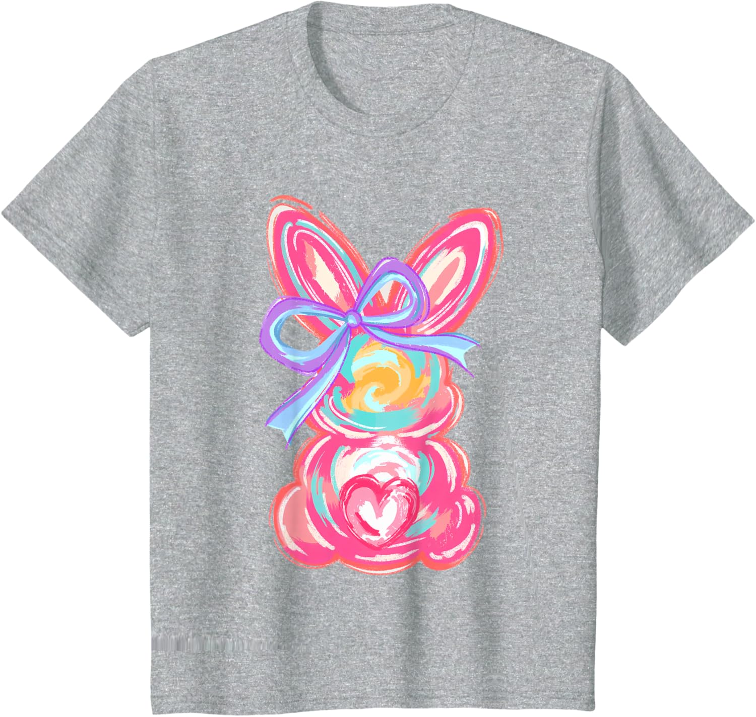 Easter Cute Bunny Coquette Bow Tie Dye Rabbit Women Girl Kid T-Shirt