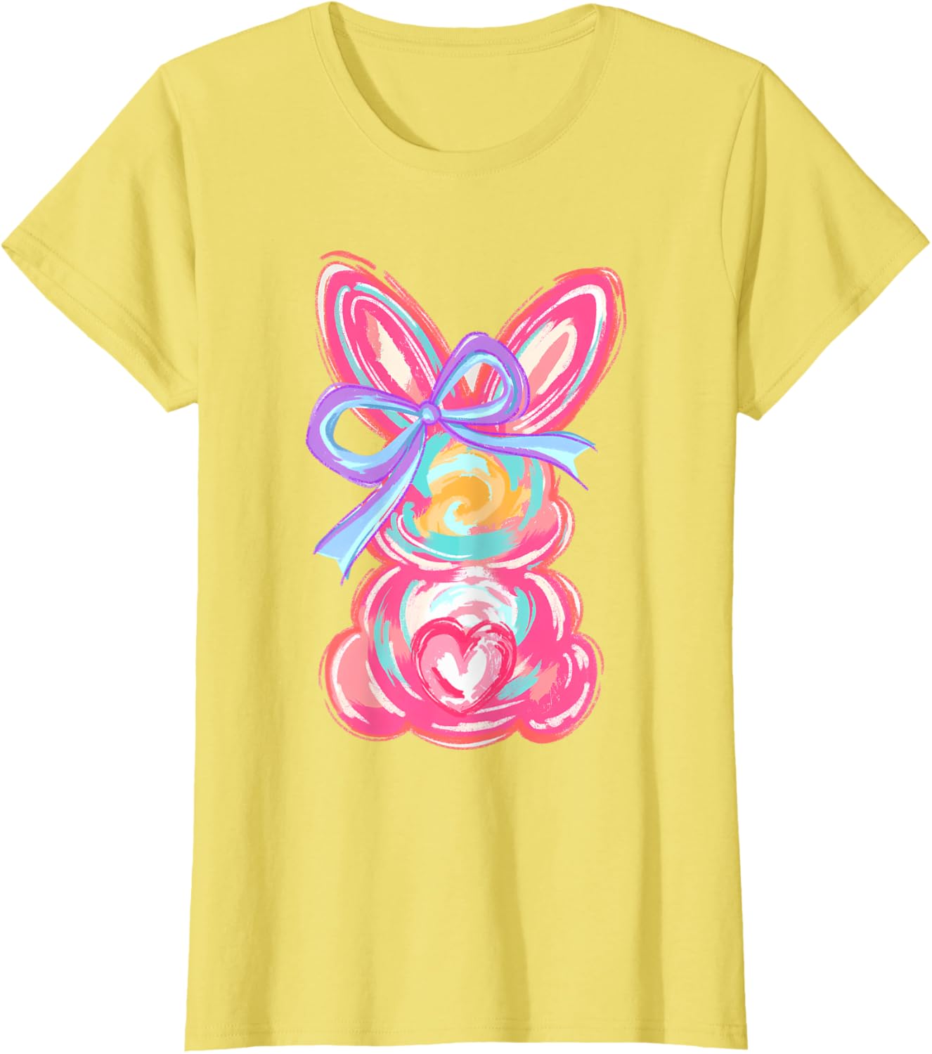 Easter Cute Bunny Coquette Bow Tie Dye Rabbit Women Girl Kid T-Shirt