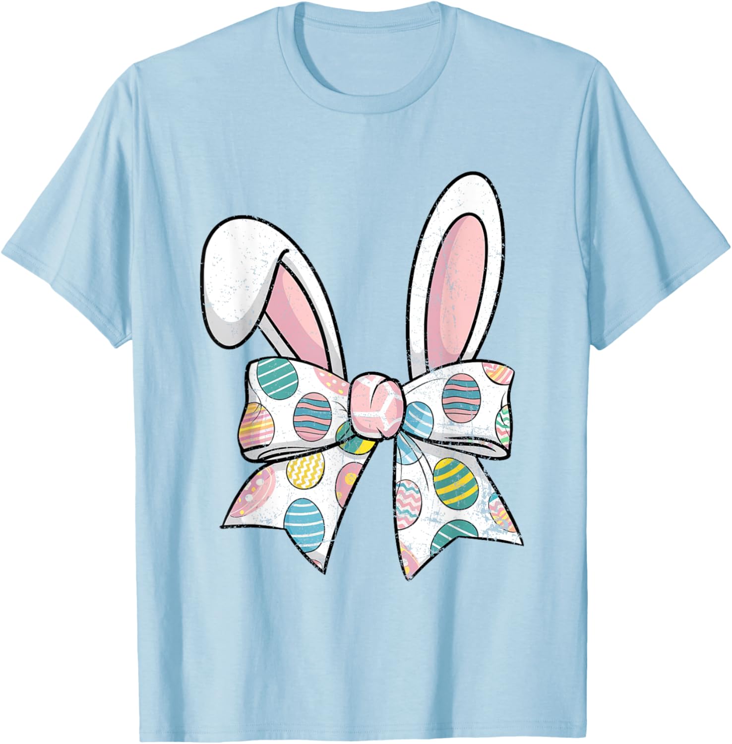 Easter Day Coquette Bow Cute Bunny Rabbit Girls Teens Kids T-Shirt