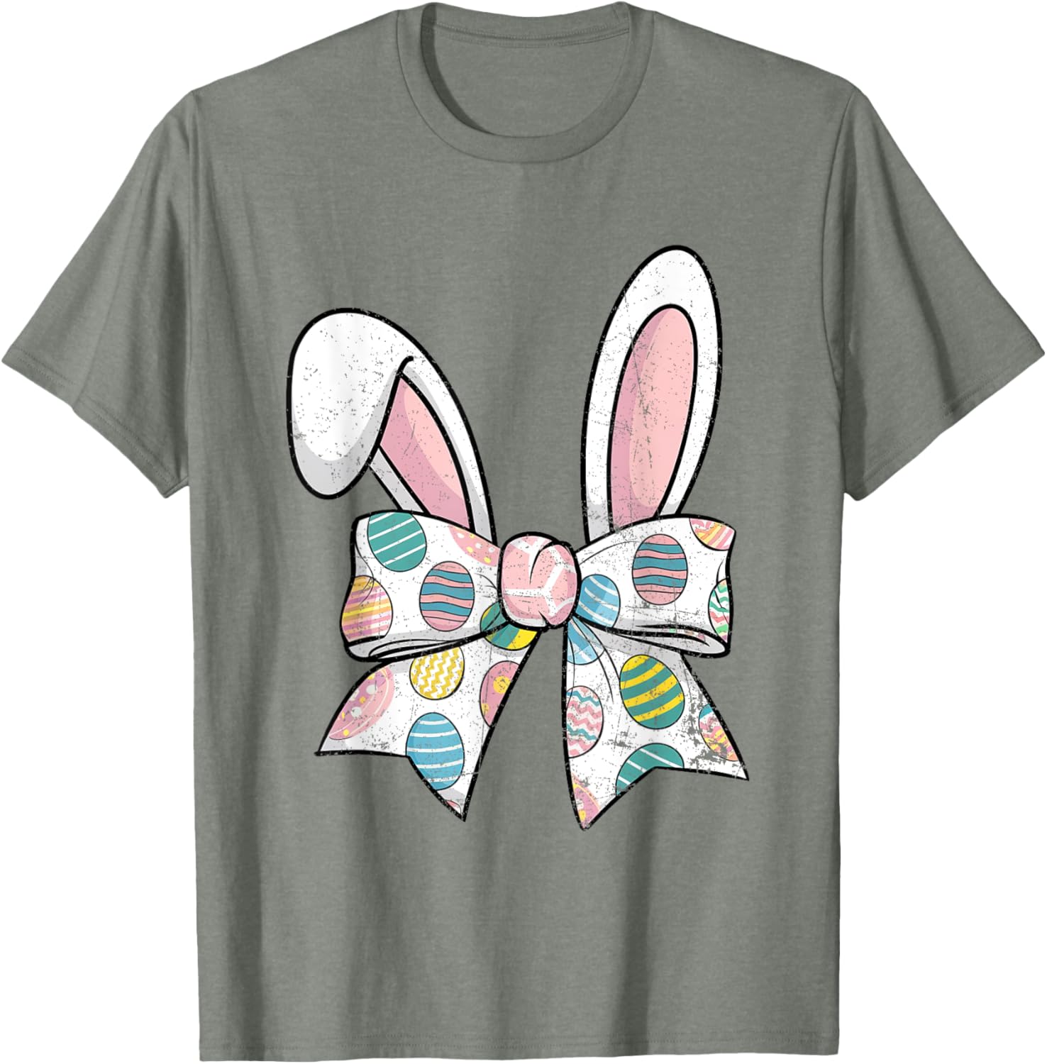 Easter Day Coquette Bow Cute Bunny Rabbit Girls Teens Kids T-Shirt