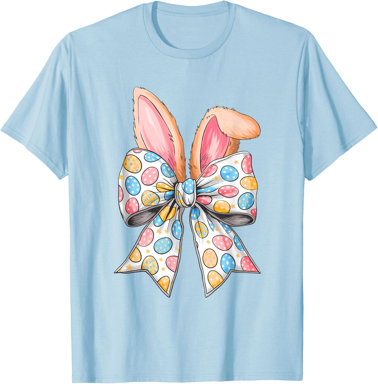 Easter Day Coquette Bow Cute Bunny Rabbit Girls Teens Kids T-Shirt