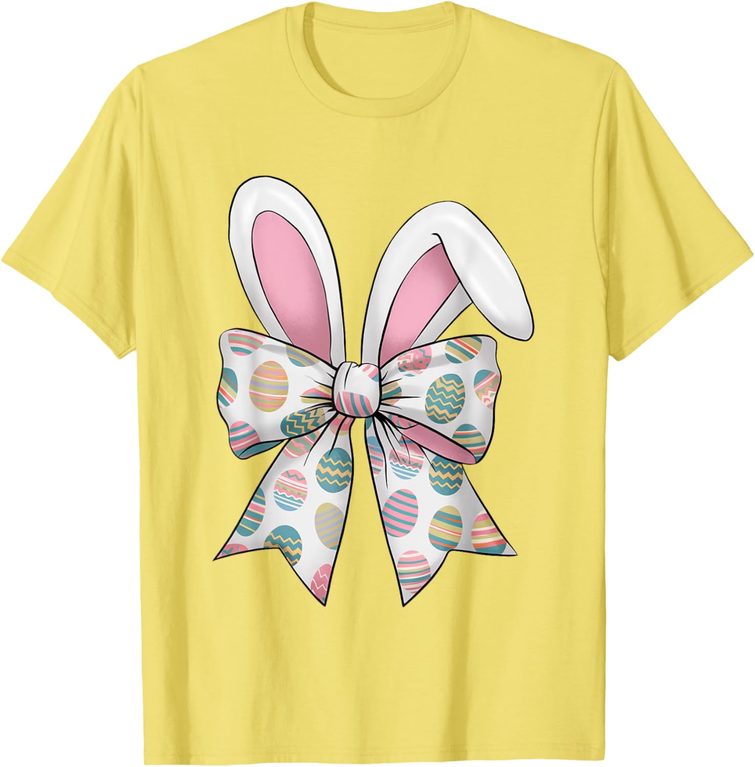 Easter Day Coquette Bow Cute Bunny Rabbit Girls Teens Kids T-Shirt