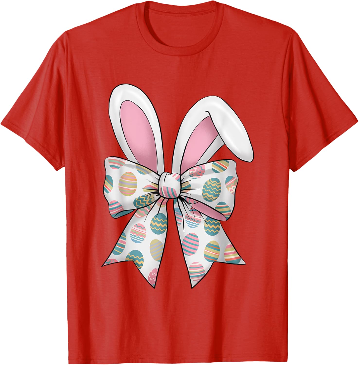 Easter Day Coquette Bow Cute Bunny Rabbit Girls Teens Kids T-Shirt