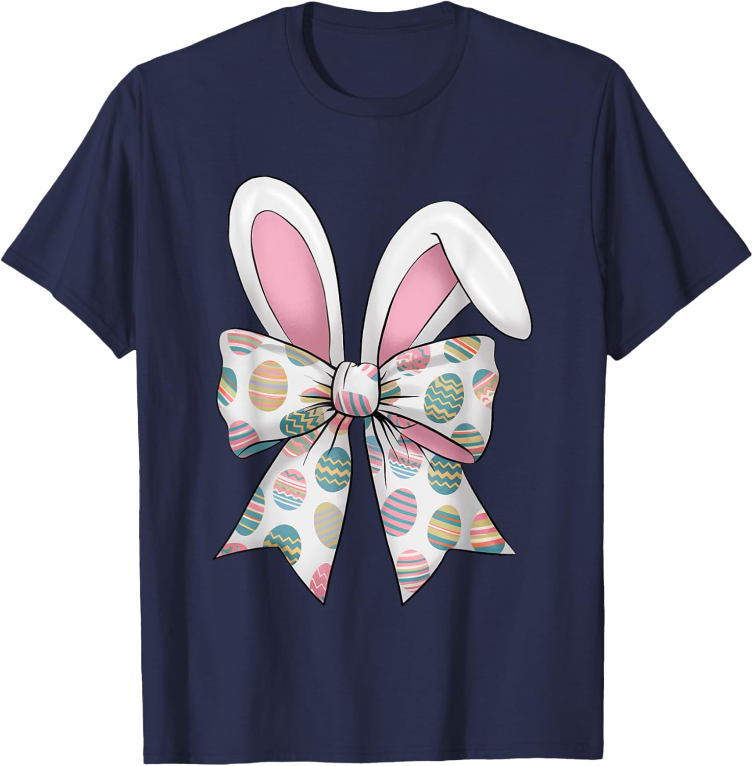 Easter Day Coquette Bow Cute Bunny Rabbit Girls Teens Kids T-Shirt