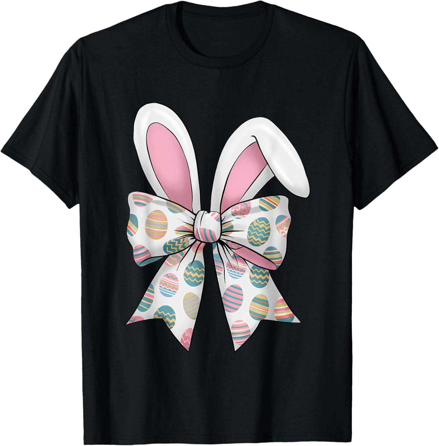 Easter Day Coquette Bow Cute Bunny Rabbit Girls Teens Kids T-Shirt