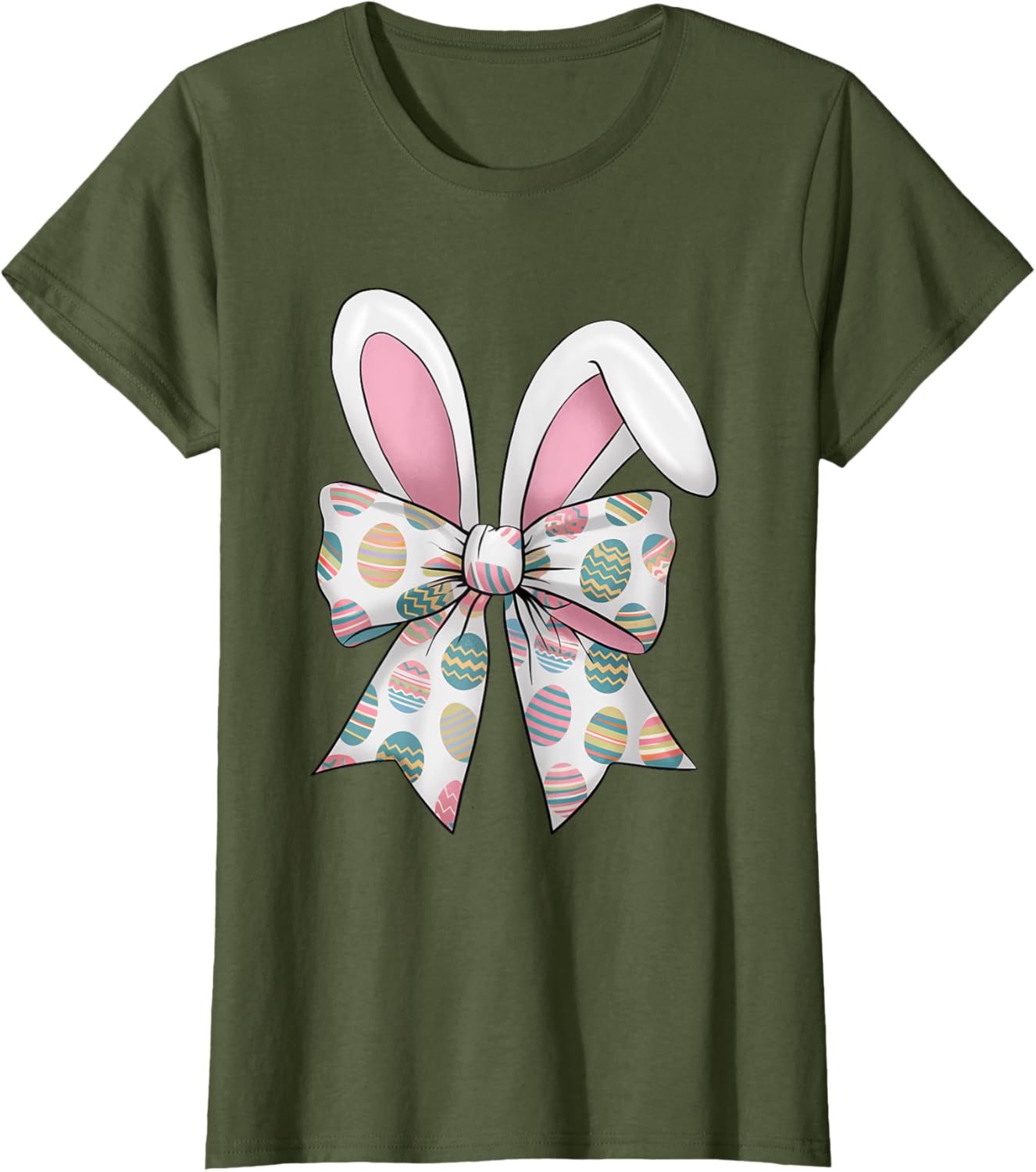 Easter Day Coquette Bow Cute Bunny Rabbit Girls Teens Kids T-Shirt