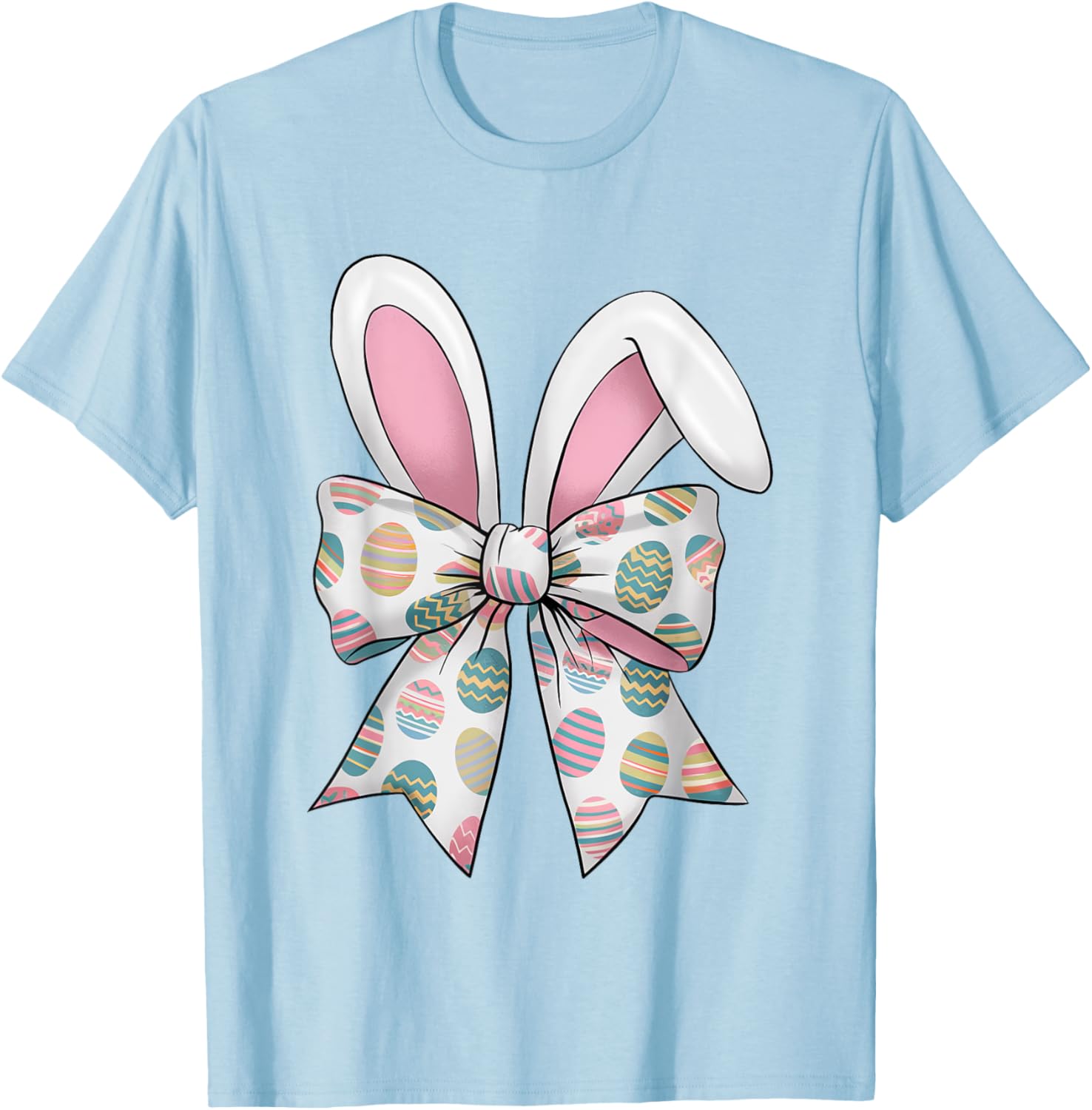 Easter Day Coquette Bow Cute Bunny Rabbit Girls Teens Kids T-Shirt