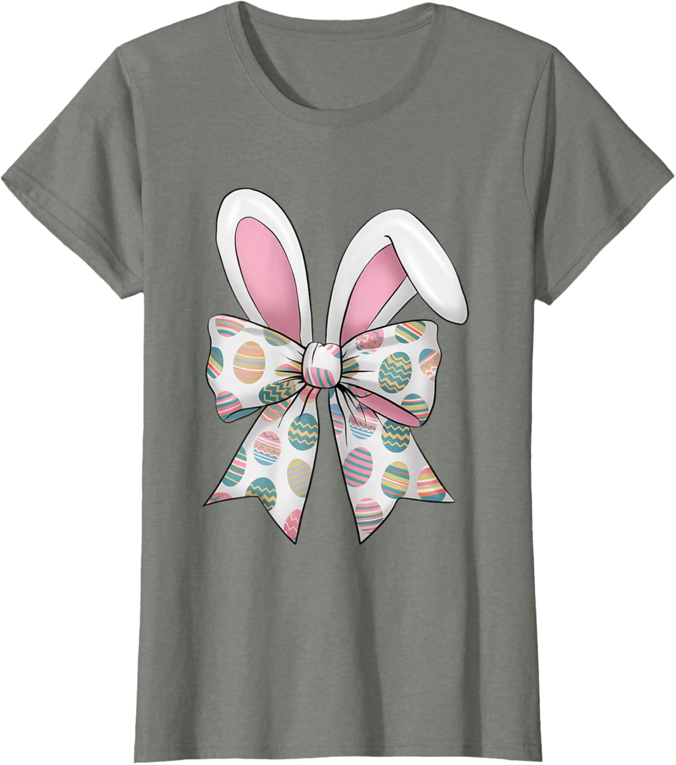 Easter Day Coquette Bow Cute Bunny Rabbit Girls Teens Kids T-Shirt