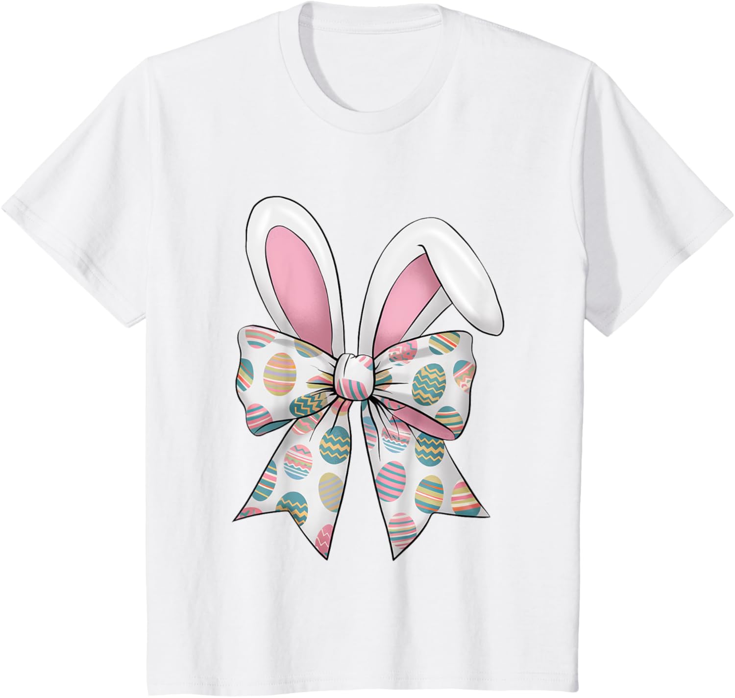 Easter Day Coquette Bow Cute Bunny Rabbit Girls Teens Kids T-Shirt