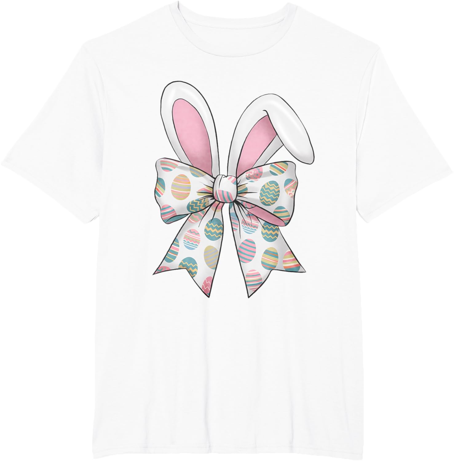 Easter Day Coquette Bow Cute Bunny Rabbit Girls Teens Kids T-Shirt