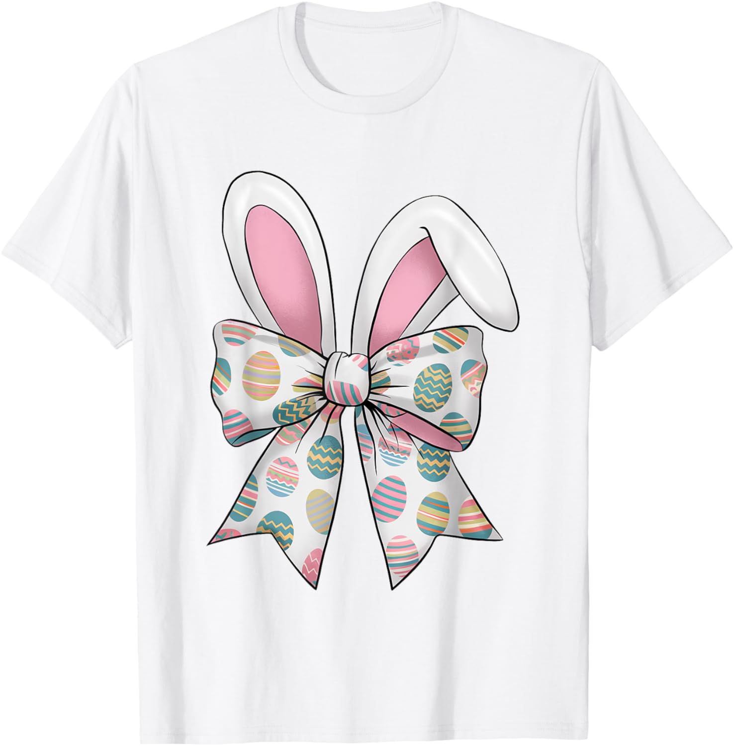 Easter Day Coquette Bow Cute Bunny Rabbit Girls Teens Kids T-Shirt